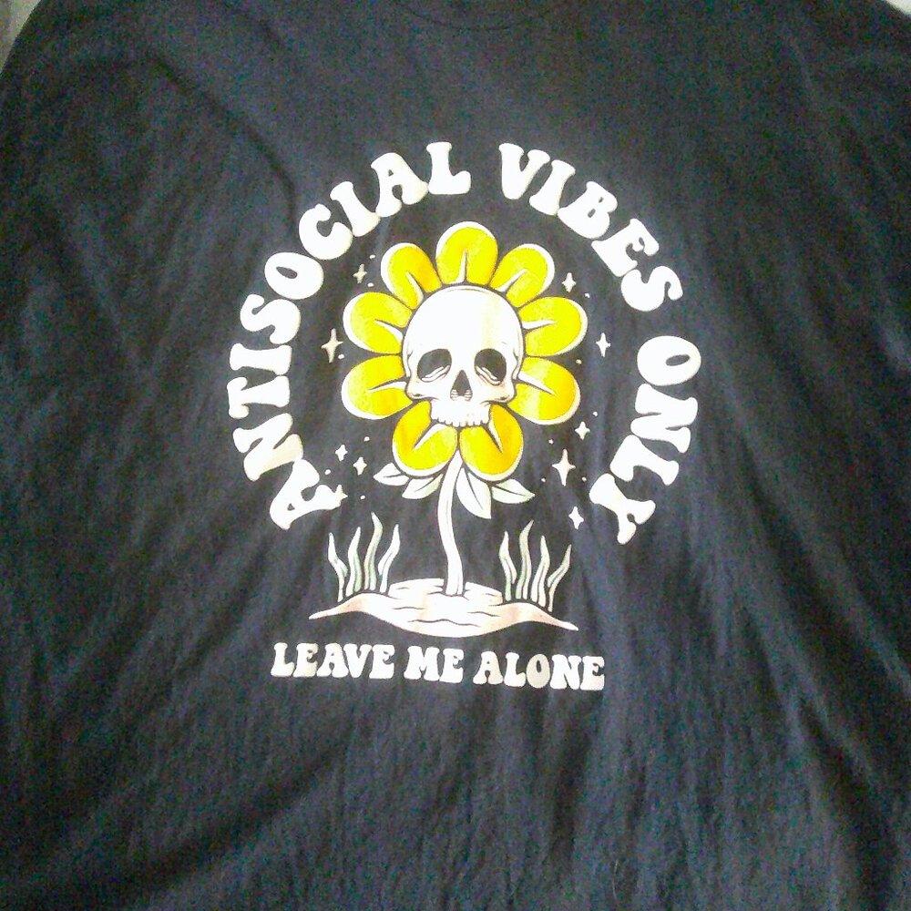 4XL Mens Antisocial Vibes T-shirt-Good Condition-No Tags